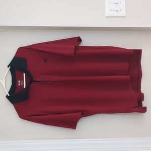 Adidas ClimaLite Red and Black Striped Golf Shirt